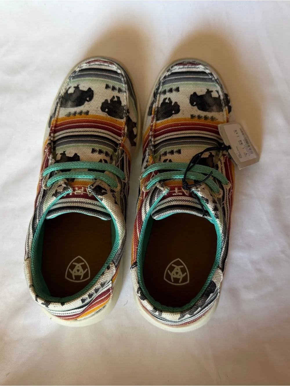 Ariat Kids' Turquoise Buffalo Print Casual Shoes